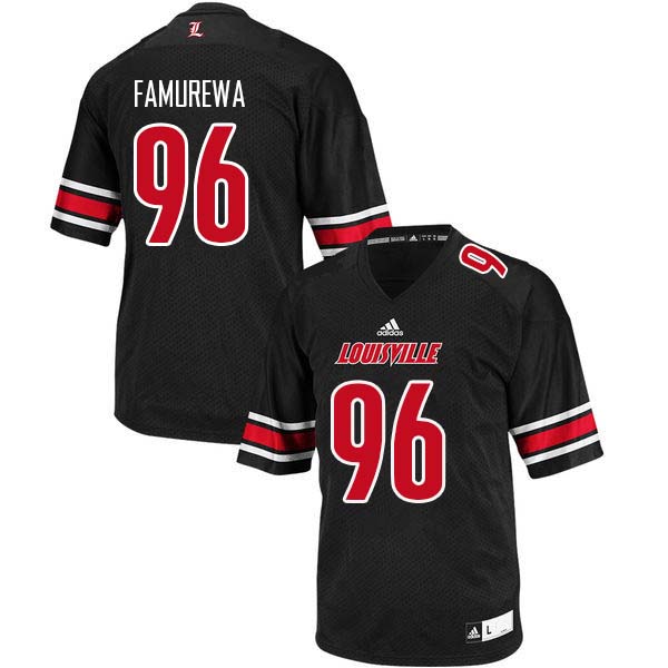 Men Louisville Cardinals #96 Henry Famurewa College Football Jerseys Sale-Black